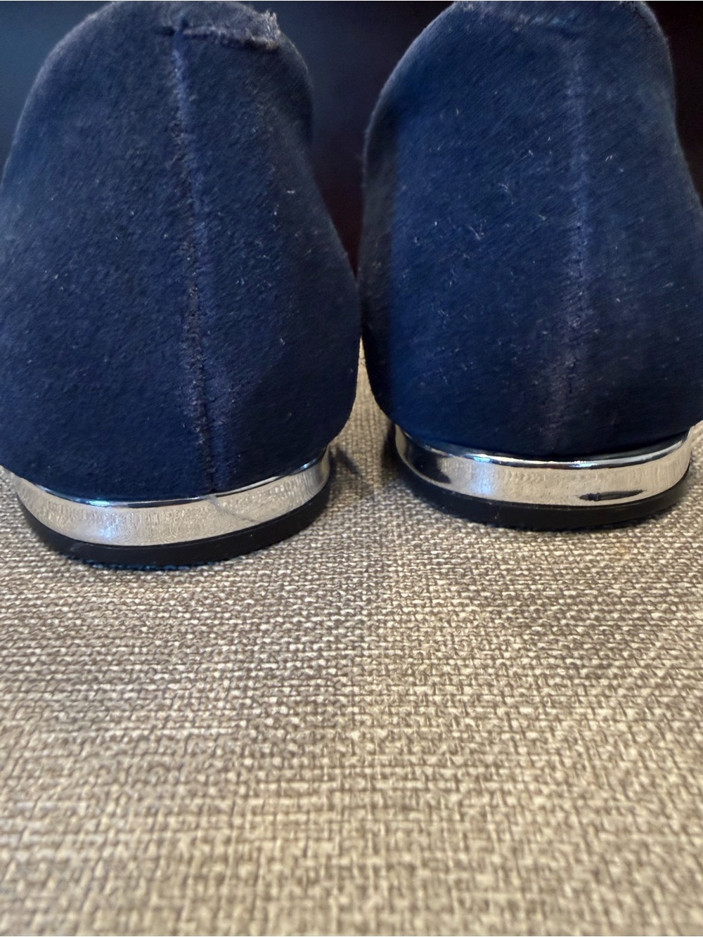 Nanette Lepore Embellished Navy Suede Pointed Toe Loafers size 6M - Picture 5 of 13
